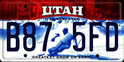 UT license plate B875FD