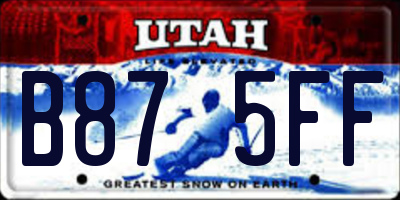 UT license plate B875FF