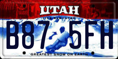 UT license plate B875FH
