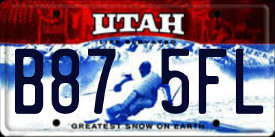 UT license plate B875FL