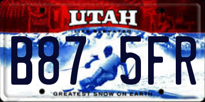 UT license plate B875FR