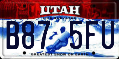 UT license plate B875FU