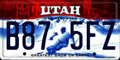 UT license plate B875FZ