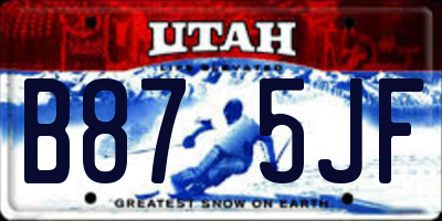 UT license plate B875JF