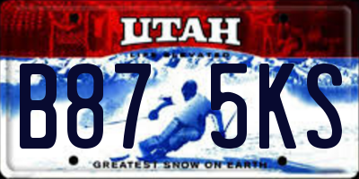 UT license plate B875KS