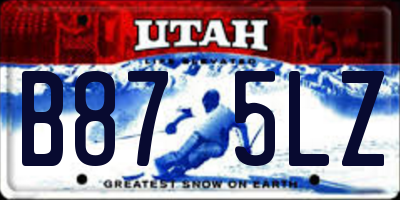 UT license plate B875LZ
