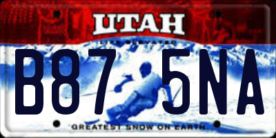 UT license plate B875NA