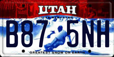 UT license plate B875NH