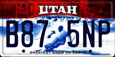 UT license plate B875NP