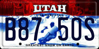 UT license plate B875OS