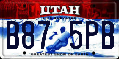 UT license plate B875PB