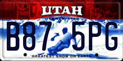 UT license plate B875PG