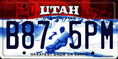 UT license plate B875PM