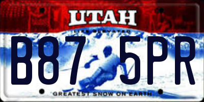 UT license plate B875PR