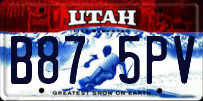 UT license plate B875PV