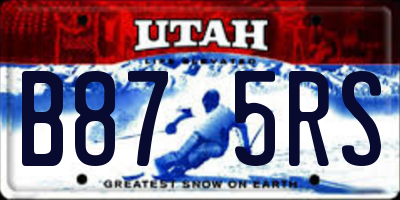 UT license plate B875RS