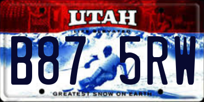 UT license plate B875RW