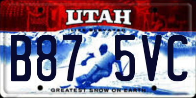 UT license plate B875VC