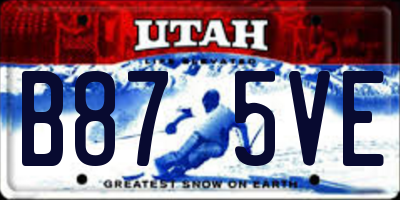 UT license plate B875VE