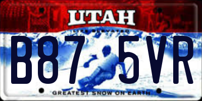 UT license plate B875VR