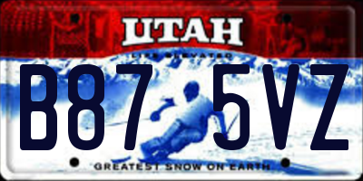 UT license plate B875VZ