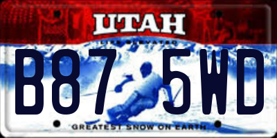 UT license plate B875WD