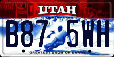 UT license plate B875WH
