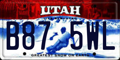 UT license plate B875WL
