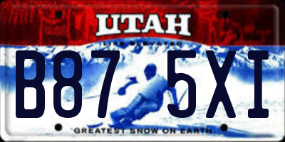 UT license plate B875XI