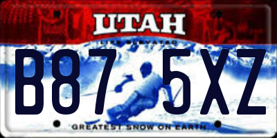 UT license plate B875XZ