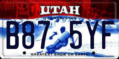 UT license plate B875YF