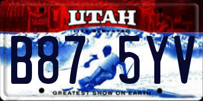 UT license plate B875YV