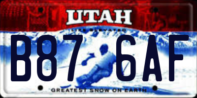 UT license plate B876AF