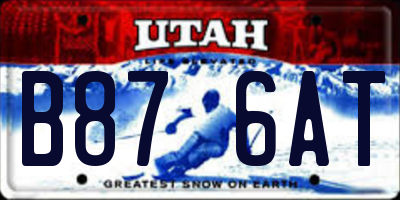 UT license plate B876AT