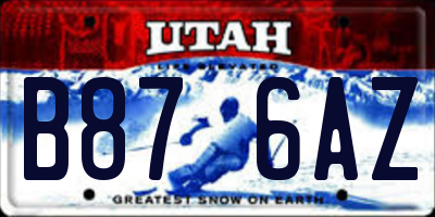 UT license plate B876AZ