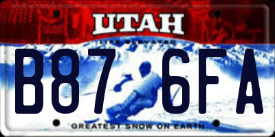 UT license plate B876FA