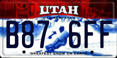 UT license plate B876FF