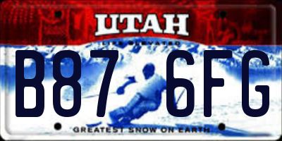 UT license plate B876FG