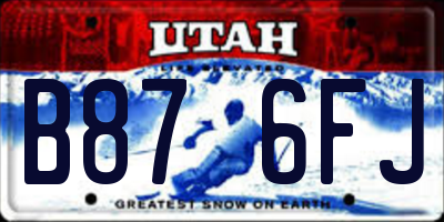 UT license plate B876FJ