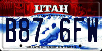 UT license plate B876FW