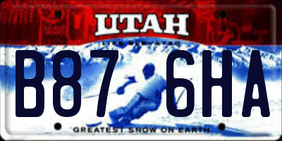 UT license plate B876HA
