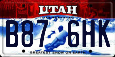 UT license plate B876HK