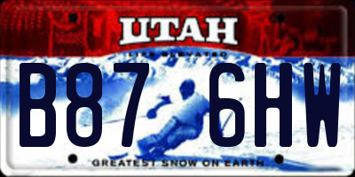 UT license plate B876HW