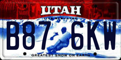UT license plate B876KW