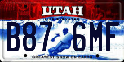 UT license plate B876MF
