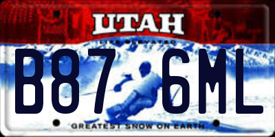 UT license plate B876ML