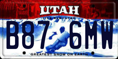 UT license plate B876MW