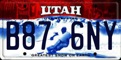 UT license plate B876NY