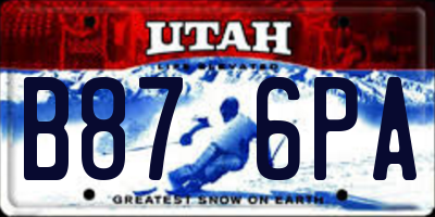 UT license plate B876PA