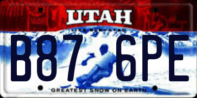 UT license plate B876PE